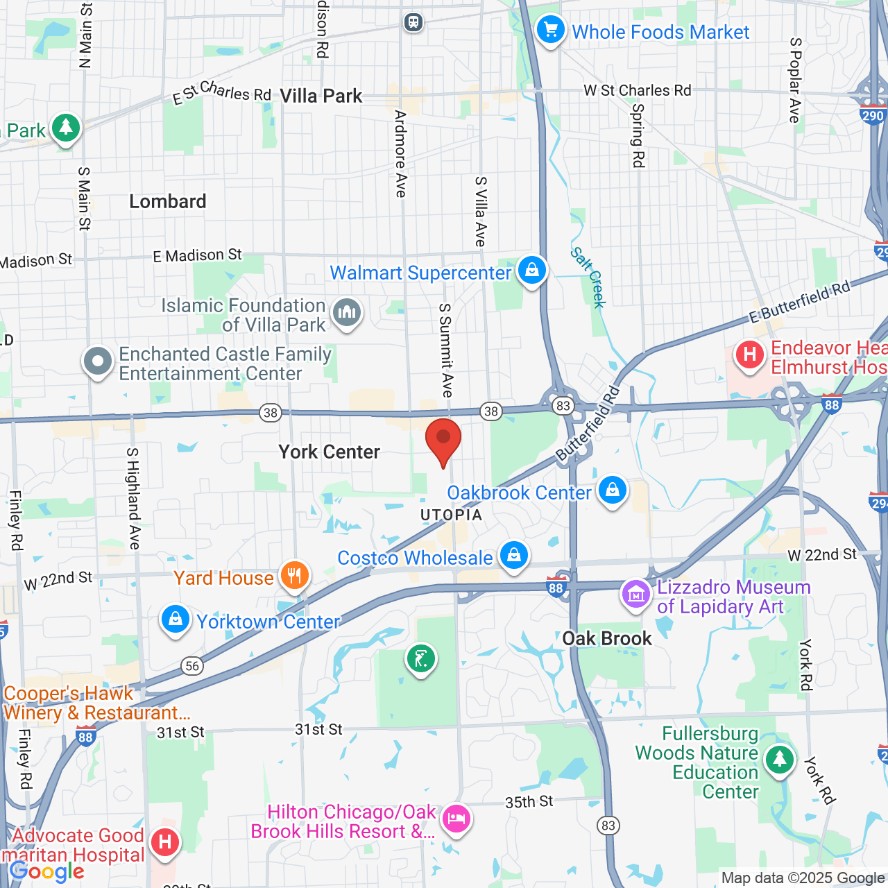 Google map image of our location in 1S280 Summit Ave Oakbrook Terrace, IL